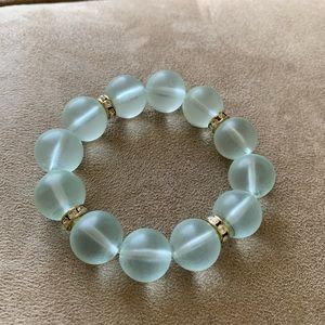 J crew bracelet light blue with rhinestone accent